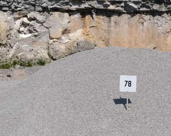 Pile of #78 crushed stone for driveways and parking lots