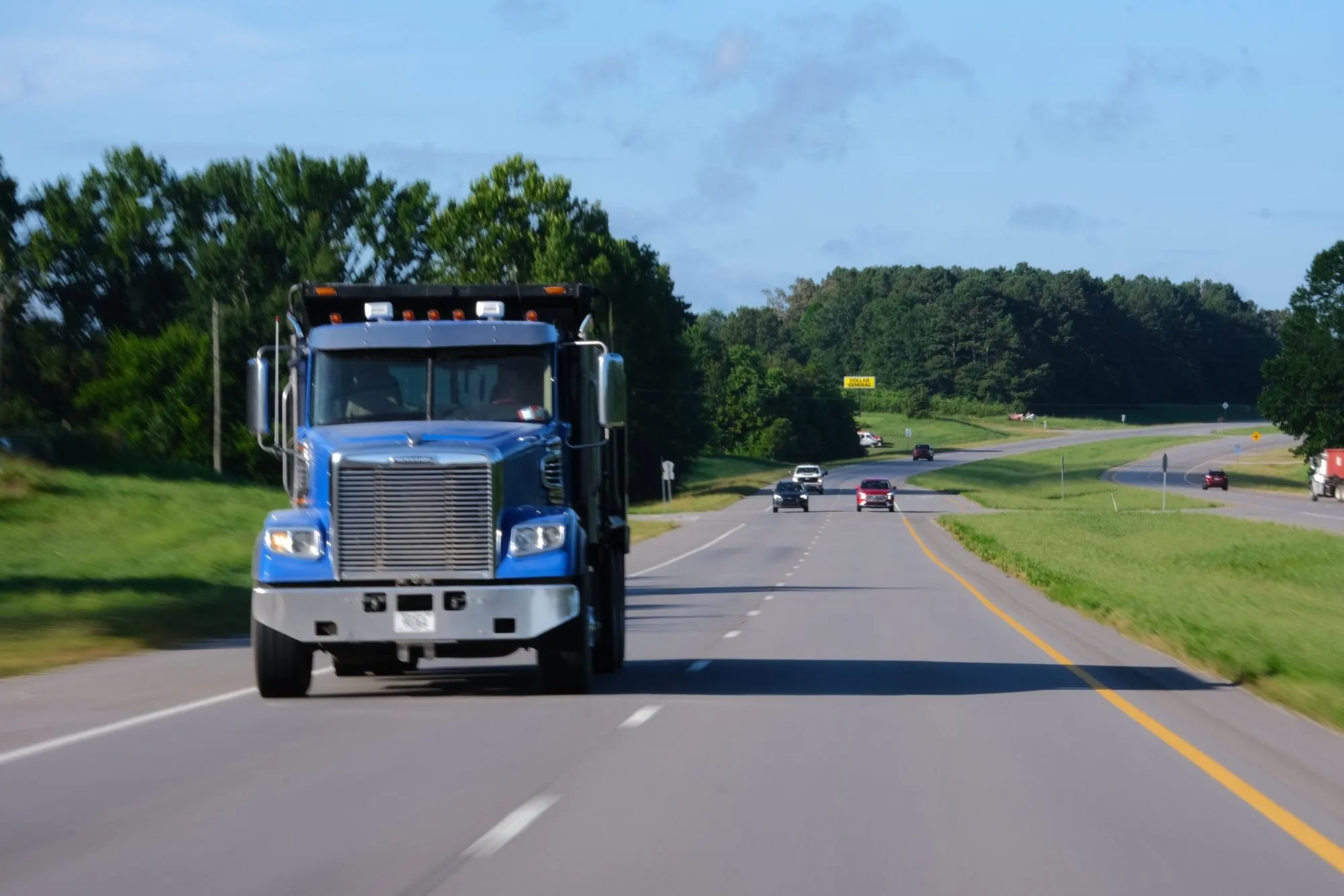 Dump truck hauling a load on a Southeast Tennessee highway